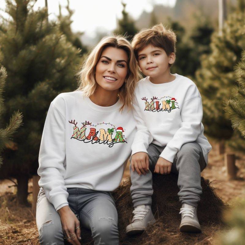Passendes Familien-Weihnachts-Outfit | Familie Weihnachten Sweatshirts Mommy & Me Daddy & Me Weihnachtspullover von TinyTotsKids