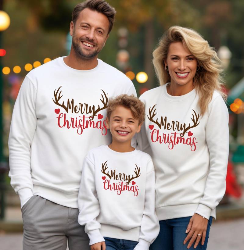 Passendes Familien-Weihnachts-Outfit | Familie Weihnachten Sweatshirts Mommy & Me Daddy & Me Weihnachtspullover von TinyTotsKids