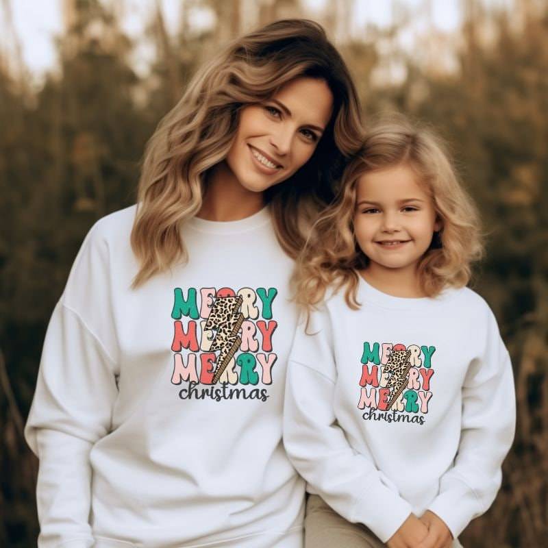 Passendes Familien-Weihnachts-Outfit | Familie Weihnachten Sweatshirts Mommy & Me Daddy & Me Weihnachtspullover von TinyTotsKids