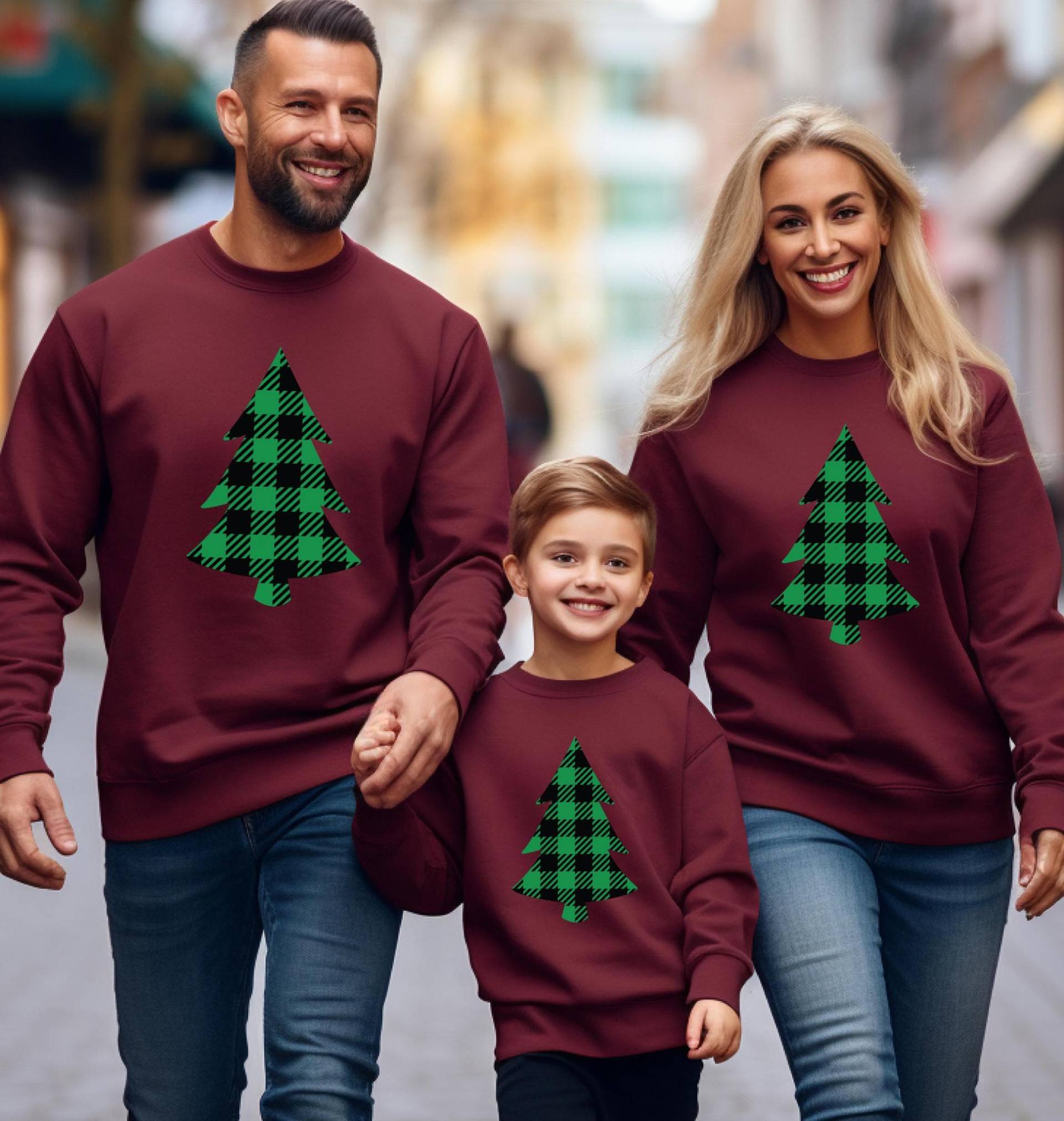 Passendes Familien-Weihnachts-Outfit | Familie Weihnachten Sweatshirts Mommy & Me Daddy & Me Weihnachtspullover von TinyTotsKids