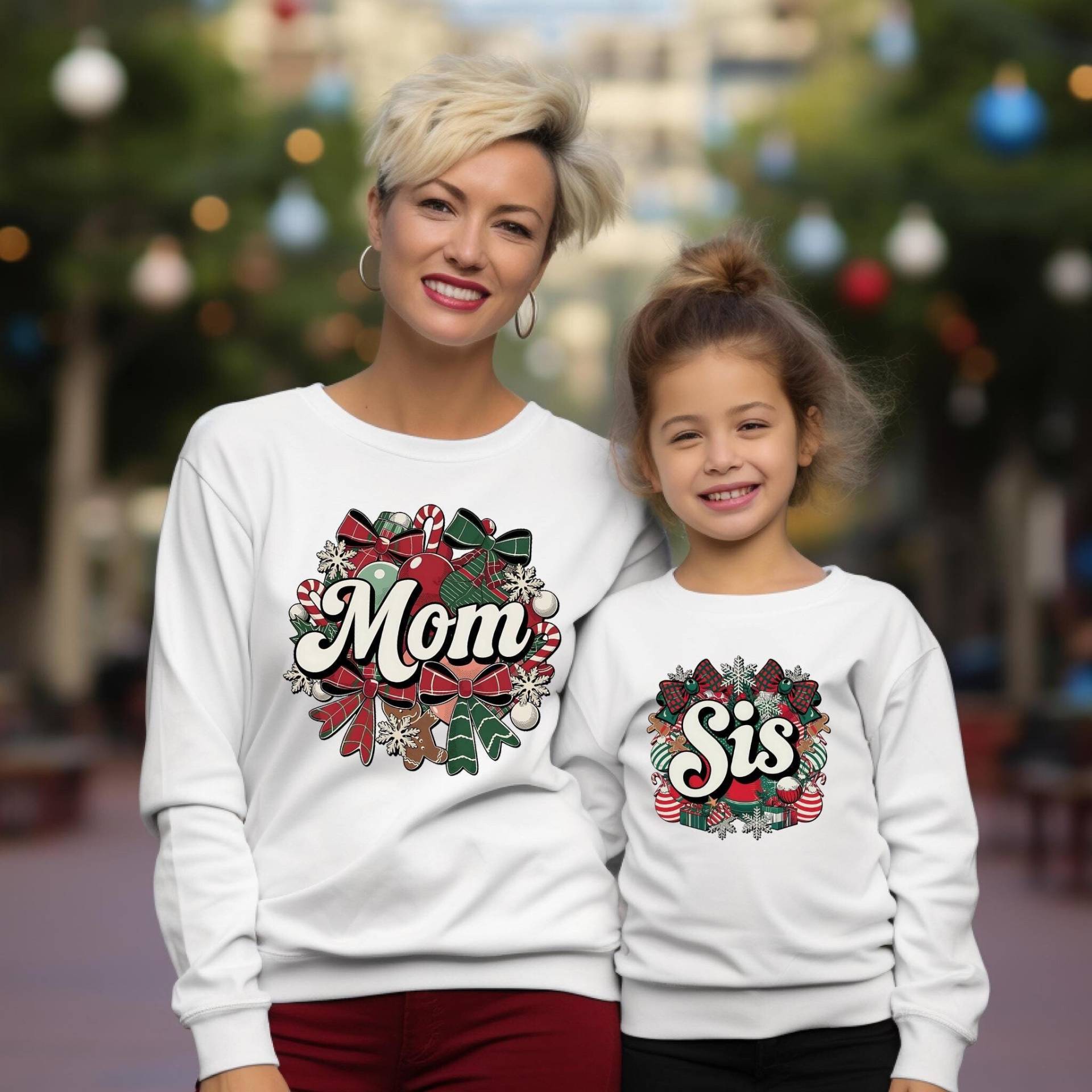 Passendes Familien-Weihnachts-Outfit | Familie Weihnachten Sweatshirts Mommy & Me Daddy & Me Weihnachtspullover von TinyTotsKids