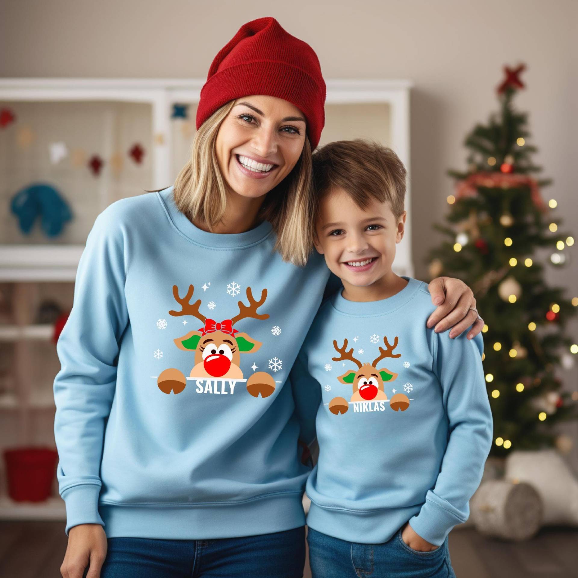 Passendes Familien-Weihnachts-Outfit | Familie Weihnachten Sweatshirts Mommy & Me Daddy & Me Weihnachtspullover von TinyTotsKids
