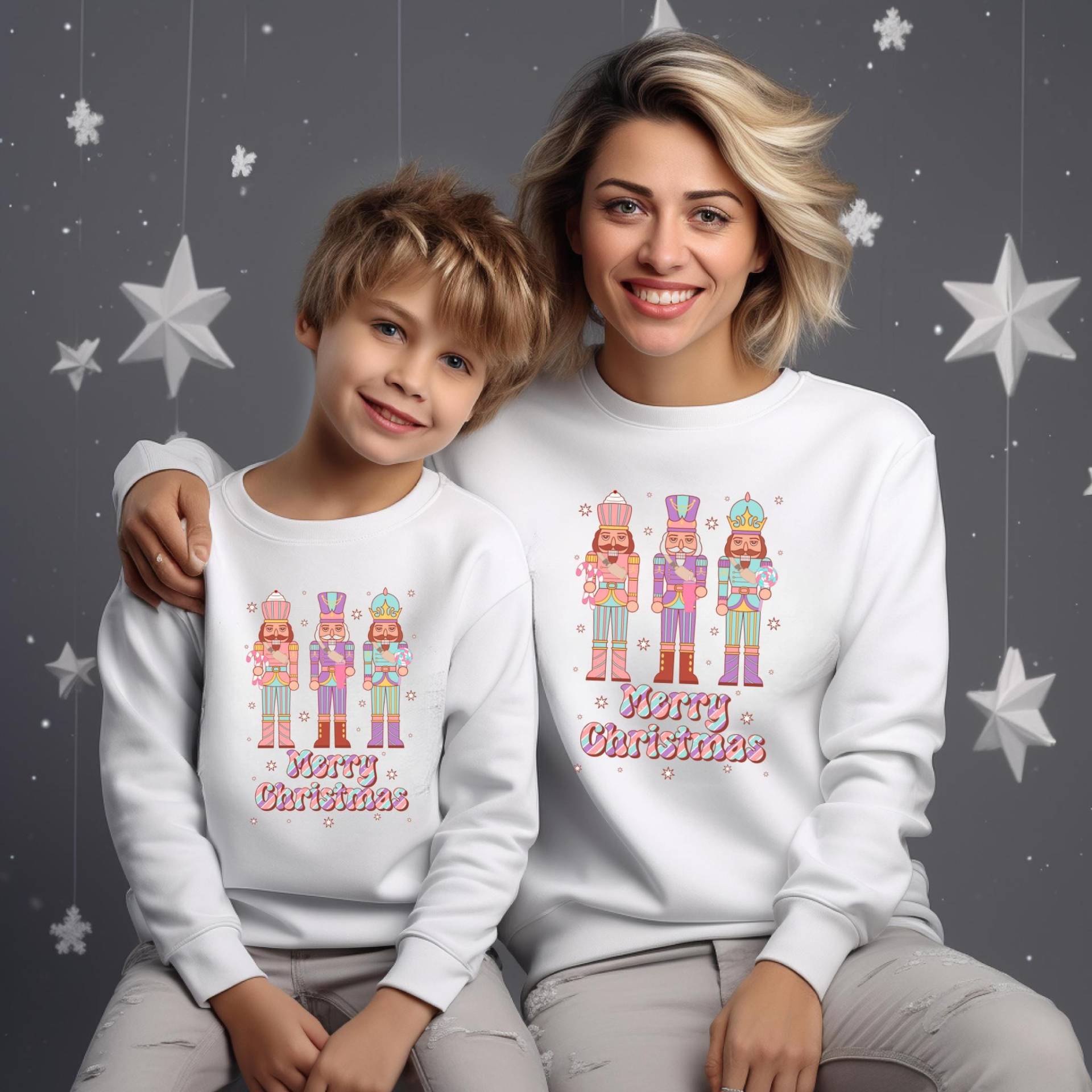 Passendes Familien-Weihnachts-Outfit | Familie Weihnachten Sweatshirts Mommy & Me Daddy & Me Weihnachtspullover von TinyTotsKids