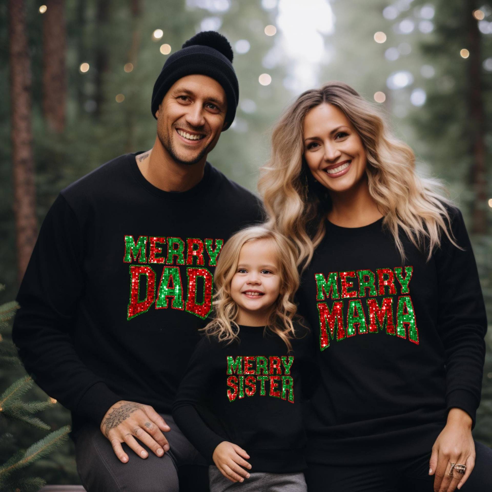 Passendes Familien-Weihnachts-Outfit | Familie Weihnachten Sweatshirts Mommy & Me Daddy & Me Weihnachtspullover von TinyTotsKids