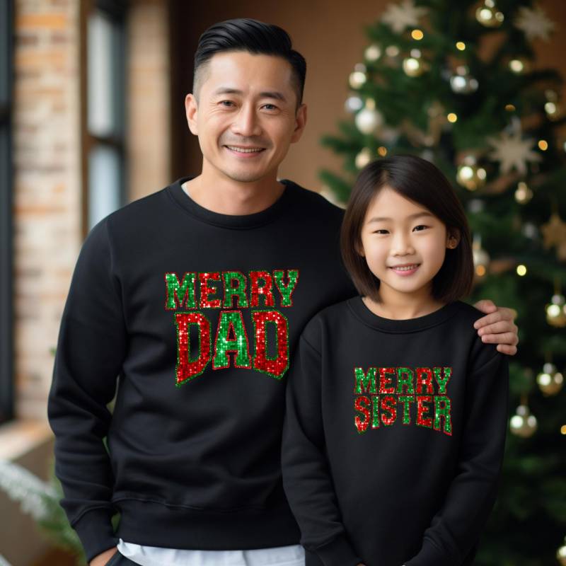 Passendes Familien-Weihnachts-Outfit | Familie Weihnachten Sweatshirts Mommy & Me Daddy & Me Weihnachtspullover von TinyTotsKids