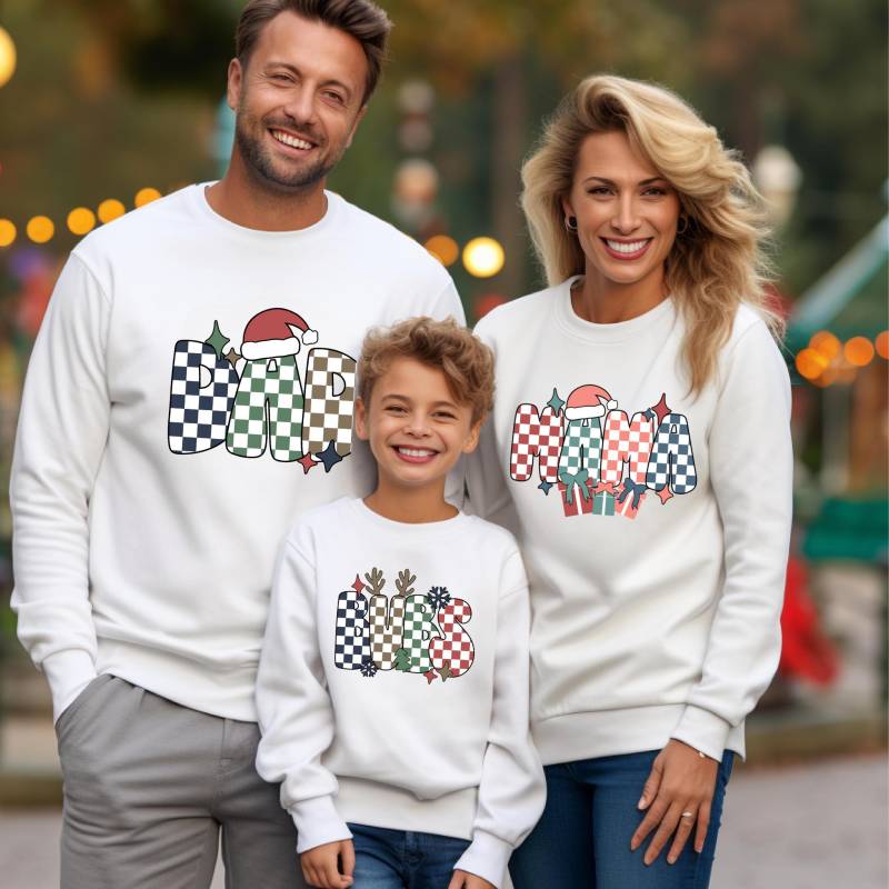 Passendes Familien-Weihnachts-Outfit | Personalisierte Familie Weihnachten Sweatshirts Mommy & Me Papa von TinyTotsKids