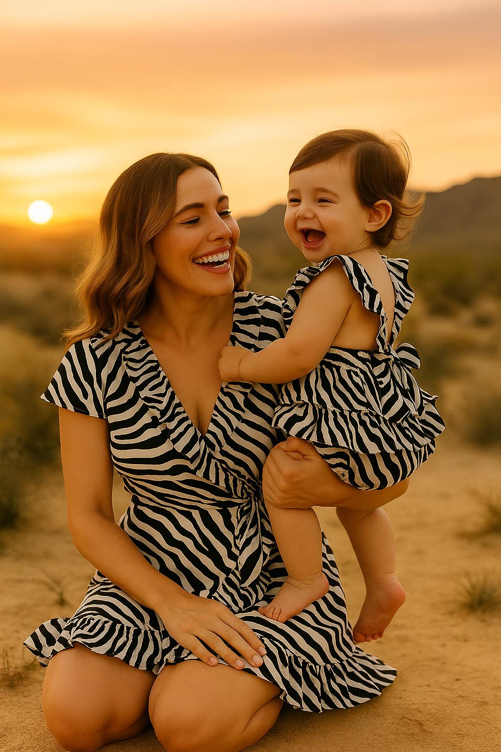 Zebra Mama Und Ich Kleider, Passende Outfits, Mutter Tochter Kleid, Geschenk, Wickelkleid von TinyTotsKids