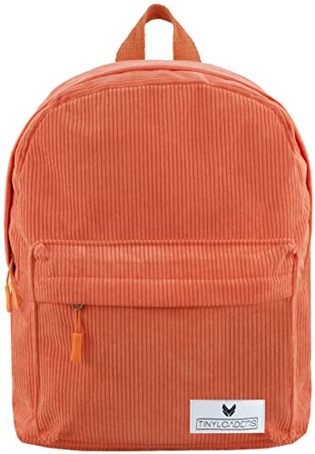 Tinyloaders Damen Rucksack Kord Daypack Cord Backpack Freizeitrucksack Freizeit Citytasche Arbeit Schule kleiner Cityrucksack Reisen Wandern, Orange von Tinyloaders