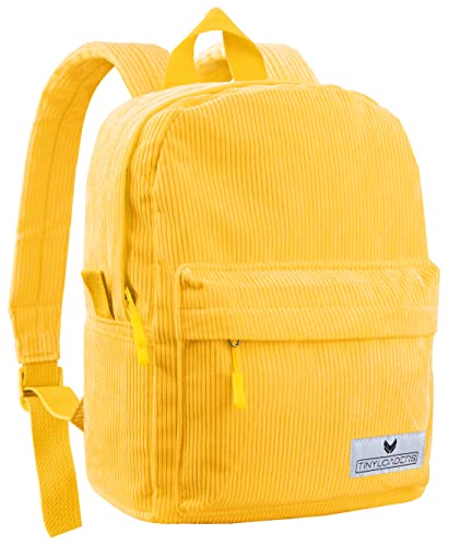 Tinyloaders Kinderrucksack Kord Cord Unisex Kinder Rucksack Backpack Freizeitrucksack Daypack Freizeit Jungen Mädchen Boy Girl Kindergarten Schule, Gelb von Tinyloaders