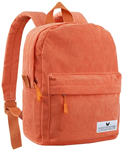 Tinyloaders Kinderrucksack Kord Cord Unisex Kinder Rucksack Backpack Freizeitrucksack Daypack Freizeit Jungen Mädchen Boy Girl Kindergarten Schule, Orange von Tinyloaders