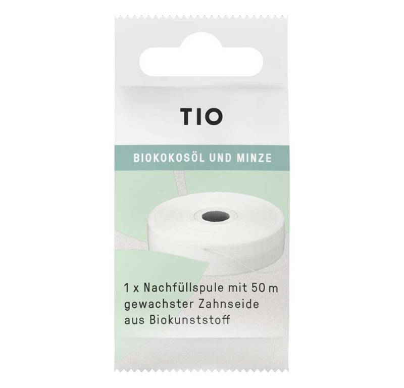 Tio Zahnseide Tiofloss Nachfüllspule - 50m vegane Zahnseide gewachst 2er Pack von Tio