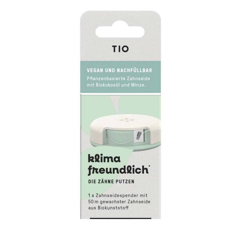 Tio Zahnseide Tiofloss Zahnseidespender - 50m vegane Zahnseide gewachst 2er Pack von Tio