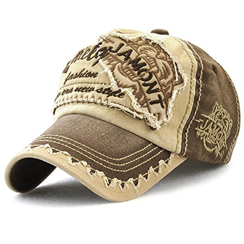 Tioamy Baseball Kappe Basecap Unisex einstellbare Retro Baseball Hut Freizeit Cap modischste Cotton Cap Schreiben Outdoor Hut, Einheitsgröße, Kaffee von Tioamy