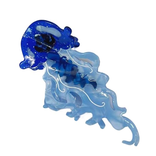 Acetat Krallenclips für Damen - Starker Halt Haarklemmen Im Qualle-Design - Tragbare Stilvolle Spangen Für Familienfotos Abschlussball Feste von Tioheam