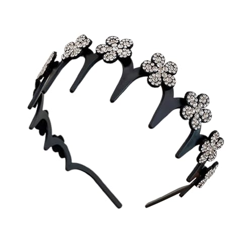 Gewelltes Stirnband,Strassbesetztes Haarband Für Damen - Rutschfester Haarschmuck Glitzer Mode Für Sport Sauna Gesichtspflege von Tioheam