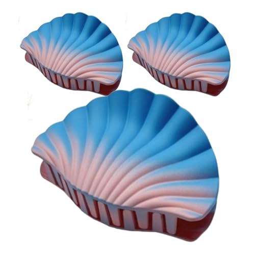 Haarklammern Für Damen | Muschelform Spangen Für Dickes Haar - 3er Set Farbverlauf Modeaccessoires mit festem Halt für Wandern Hochzeit Konzert Yoga Fest Reise von Tioheam