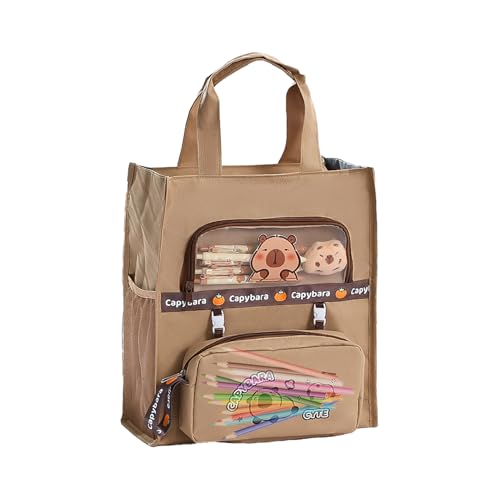 Tioheam Capybara Handtasche,Tierische Leinwandtasche Mit Mehrfachen Taschenfächern - Praktischer Reisebeutel Für Kinder Jugendliche Und Schüler Tioheam Capybara Handtasche,Tierische Leinwandtasche Mit Mehrfachen Taschenfächern - Praktischer Reisebeutel Für Kinder Jugendliche Und Schüler von Tioheam
