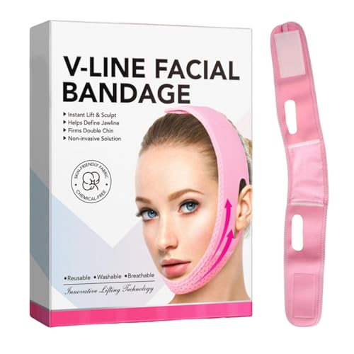 Tioheam Facelifting-Gurt, V-Gesichtsverband,Anhebender Kinnriemen V-förmiges Gesicht - Gesichts-V-Shaper-Gesichtsschlankheitsverband, wiederverwendbarer Gesichtsverband V-Gesichtsformer für Frauen von Tioheam