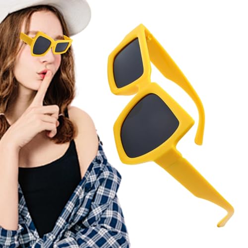 Tioheam Große und kleine Augen-Sonnenbrillen, lustige Sonnenbrillen für Damen | Große und kleine Augen unregelmäßige lustige Brille | Dekorative, bequeme, asymmetrische Sonnenbrille für Herren von Tioheam