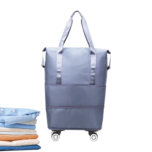 Tioheam Rad Schultertasche Mit Griff - Ausziehbares Rollgepäck Für Unter Dem Sitzbereich - Reiseaufbewahrung Und Kleidertransporter Für Ferien Wochenendausflüge Einkäufe Geschäftsreisen von Tioheam