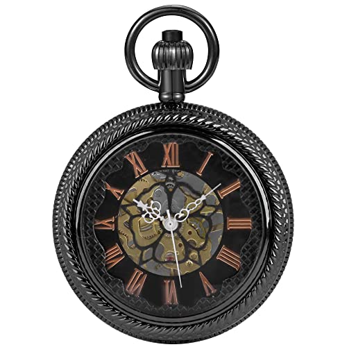 Tiong Mechanische Taschenuhr für Herren, Keine Batterie, mechanisches Uhrwerk, römische Ziffern, mechanische Taschenuhr für Herren, Mpw110-uk von Tiong