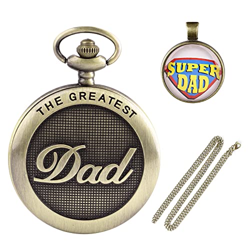 Taschenuhr Weird Town Triangle Devil, Quarz-Taschenuhr für Herren, mit Geschenkbox, Dad-Set-001 von Tiong