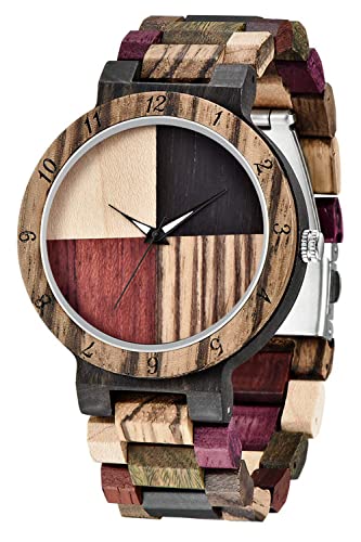 Tiong Herren Uhr Holzuhr Armbanduhr Quarz schwarz mit Holz-Armband Kalender Datum Holzuhr Herren… Tiong Herren Uhr Holzuhr Armbanduhr Quarz schwarz mit Holz-Armband Kalender Datum Holzuhr Herren… von Tiong