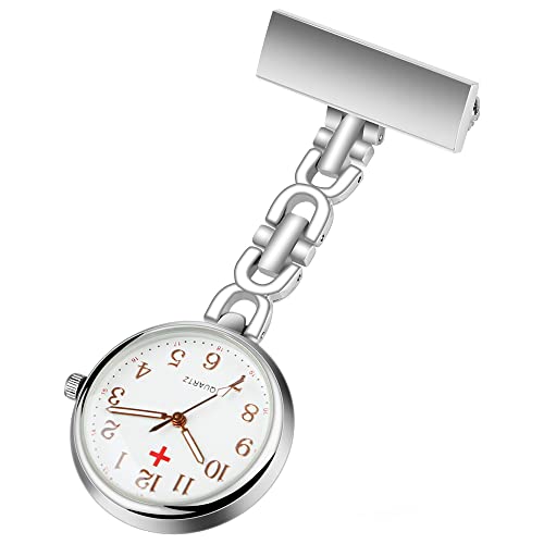 Tiong Krankenschwester Medizinische Anstecknadel Clip-on Brosche Hängende Taschenuhr für Männer Frauen Quarz Hängende Arzt-Taschenuhren Krankenschwesternuhr von Tiong
