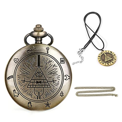 Tiong Mode Quarz Taschenuhr Set für Herren, Quarz Taschenuhren mit Geschenkbox für Halloween, Weihnachten, Vatertag, Geburtstag Geschenke, Cf1034 von Tiong