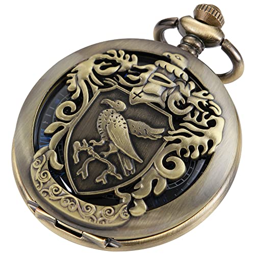 Vintage Taschenuhr Mechanische Steampunk Klassisches Muster Design Herren Taschenuhren mit Kettenbox Geburtstag Geschenk von Tiong