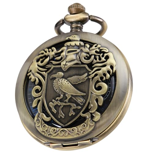 Tiong Vintage Taschenuhr Mechanische Steampunk Klassisches Muster Design Herren Taschenuhren mit Kettenbox Geburtstag Geschenk von Tiong