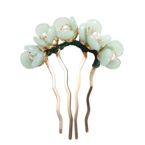 Haarnadel mit Jadeblume, chinesischer Haarnadel, Jade-Haarnadel, Retro-Chignon-Anstecknadel, traditionelle klassische Blume, Haarstyling-Zubehör Haarnadel mit Jadeblume, chinesischer Haarnadel, Jade-Haarnadel, Retro-Chignon-Anstecknadel, traditionelle klassische Blume, Haarstyling-Zubehör von Tiosen