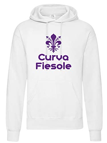Ghisleri Felpa-Bianca-Cappuccio-Viola-Fiorentina-Curva-Fiesole-Firenze, Weiß Medium von Tipolitografia Ghisleri