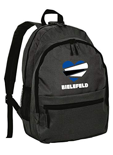 Tipolitografia Ghisleri Bielefeld Deutschland Stadtrucksack mit Herz Fußballfans Erwachsenes Kind aus Nylon mit Reißverschlusstaschen und Schulterpolstern - kundenspezifisches Produkt von Tipolitografia Ghisleri