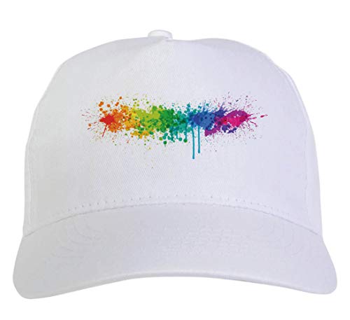 Tipolitographie Ghisleri Cap weiß Splash Regenbogen bedruckt Sportsublimation 27 Baseball von Tipolitografia Ghisleri