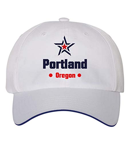 Tipolitographie Ghisleri Mütze bestickt Portland Oregon Stern USA Amerika 29, Polyester, 5 Paneele blau auf Kanne von Tipolitografia Ghisleri