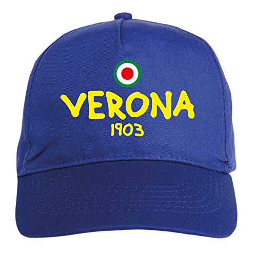 Typolitografie Ghisleri Mütze bestickt Verona Blau – Polyester, 5 Paneele, Klettverschluss von Tipolitografia Ghisleri