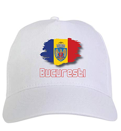 Weiße Kappe Bukarest Rumänien Flagge - Sportlich Ultras, aus Polyester, 5 Panels, verstellbar mit Klettverschluss, grün, One size von Tipolitografia Ghisleri