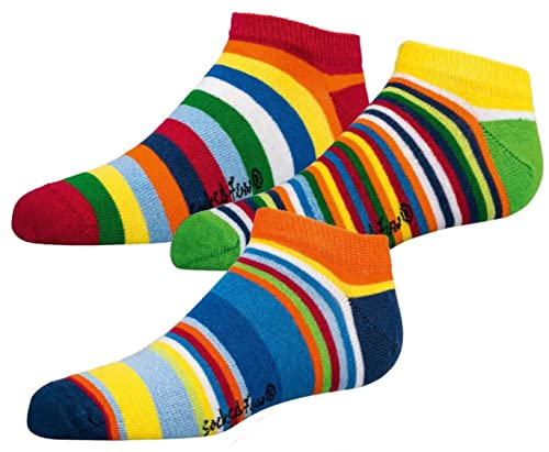 TippTexx 24 6 Paar Kindersocken, Stopper,ABS, Noppensohle, viele schöne Muster, Antiloch-Garantie(as3, numeric, numeric_23, numeric_26, regular, Gute Laune Ringel Sneakersocken) von TippTexx 24