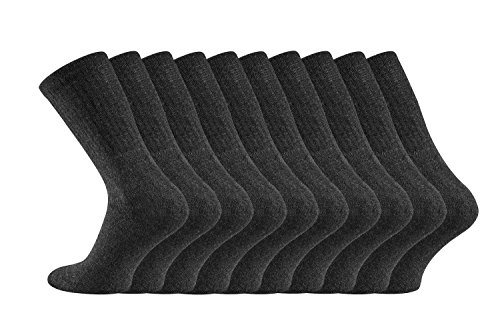 TippTexx 24 10 Paar Retrosocken, Crew Socks, Arbeitssocken, Sportsocken mit zusätzlicher Garantie, EXTREM STABIL u. Schadstoffgeprüft nach Ökotex100 Standard (Schwarz-6917, 39-42) von TippTexx 24
