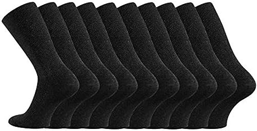 TippTexx 24 10 Paar unisex Gesundheitssocken ohne Gummidruck, Diabetiker geeignet und Anti-Loch-Versprechen (as3, numeric, numeric_35, numeric_38, regular, regular, Schwarz) von TippTexx 24