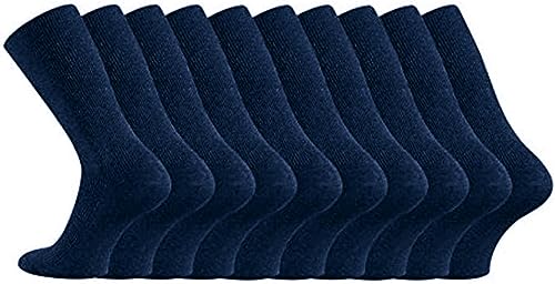 TippTexx 24 10 Paar unisex Gesundheitssocken ohne Gummidruck, Diabetiker geeignet und Anti-Loch-Versprechen (as3, numeric, numeric_43, numeric_46, regular, regular, Marine) von TippTexx 24