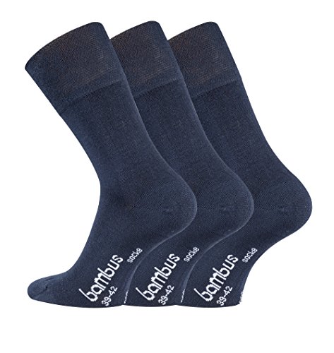 TippTexx 24 12 Paar Bambussocken Socken mit GERUCHS-KILLER Funktion und Antiloch-Garantie im Vorteilspack (as3, numeric, numeric_47, numeric_50, regular, regular, Marine) von TippTexx 24