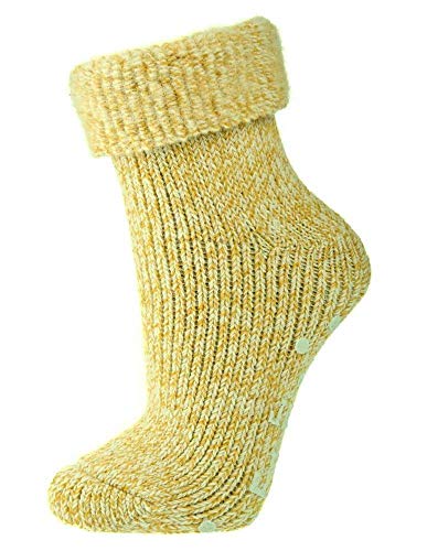 TippTexx 24 2 Paar ABS Stopper-Norweger-Socken mit Wolle für Damen und Herren (as3, numeric, numeric_35, numeric_38, regular, regular, Gelbmelange, 35-38) von TippTexx 24