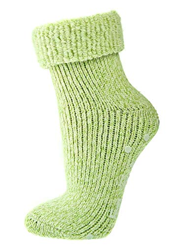 TippTexx 24 2 Paar ABS Stopper-Norweger-Socken mit Wolle für Damen und Herren (as3, numeric, numeric_35, numeric_38, regular, regular, Grünmelange, 35-38) von TippTexx 24