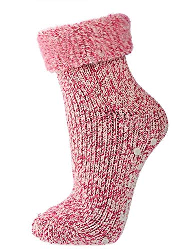 TippTexx 24 2 Paar ABS Stopper-Norweger-Socken mit Wolle für Damen und Herren (as3, numeric, numeric_39, regular, regular, Pinkmelange, 39-42) von TippTexx 24