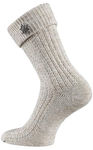TippTexx 24 2 Paar Trachtensocken mit abnehmbaren Edelweiß Pin und ANTI-LOCH-Garantie(as3, numeric, numeric_43, numeric_46, regular, regular) von TippTexx 24
