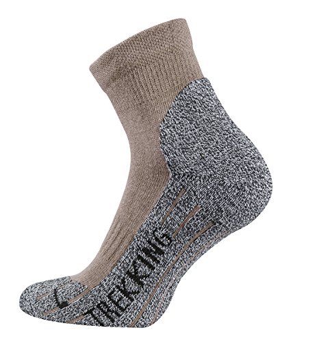 TippTexx 24 2 Paar kurze Wander - Socken/Trekking - Socken mit Anti-Loch-Garantie aus Coolmax Faser (as3, numeric, numeric_43, numeric_46, regular, regular, Beige) von TippTexx 24