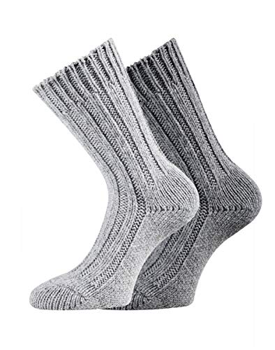 TippTexx 24 2 Paar superweiche Alpaka-Socken, Wollsocken für Damen und Herren mit zusätzlicher Garantie, Nie wieder kalte Füße (Grau-Grau, 35/38) von TippTexx 24