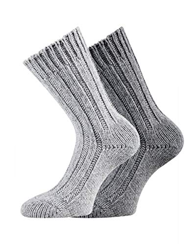 TippTexx 24 2 Paar superweiche Alpaka-Socken, Wollsocken für Damen und Herren mit zusätzlicher Garantie, Nie wieder kalte Füße (Grau-Grau, 39/42) von TippTexx 24
